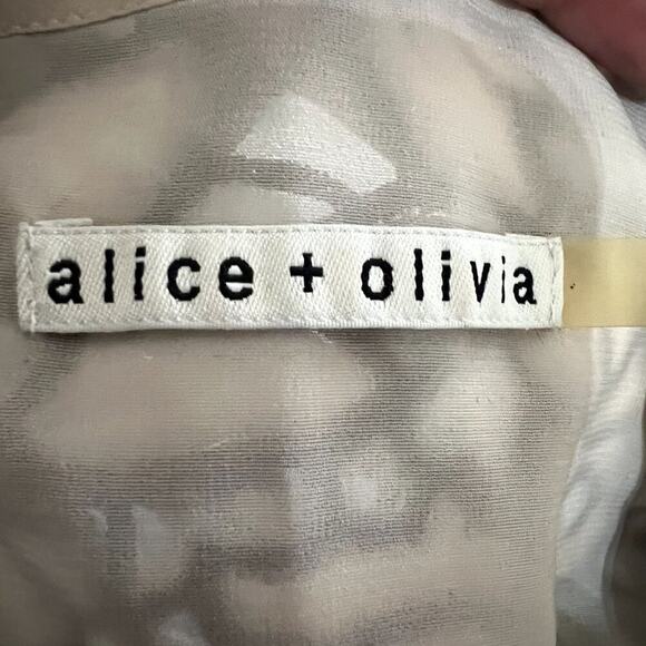 Alice + Olivia Style # C502081777 Embroidered Floral Sheer Blouse Top Crochet Wo - Picture 4 of 7